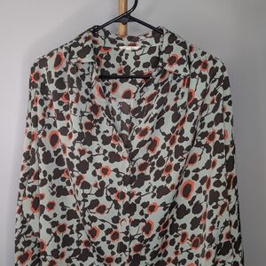 JODIFL Abstract Print Button-Up Blouse